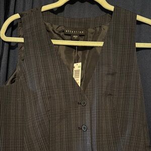 Attention Charcoal Pinstripe Vest